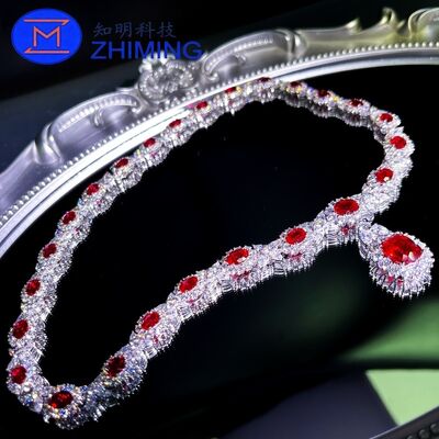 Созданное в лаборатории колье с рубином цвета «голубиной крови» – настраиваемые размеры, изысканная огранка